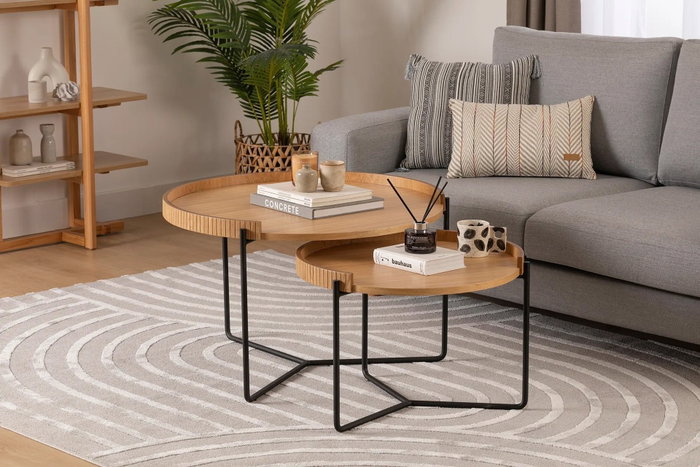 Hanah Home Mandy - Natural Juego de Mesas Nido Hanah Home Mandy - Natural Juego de Mesas Nido